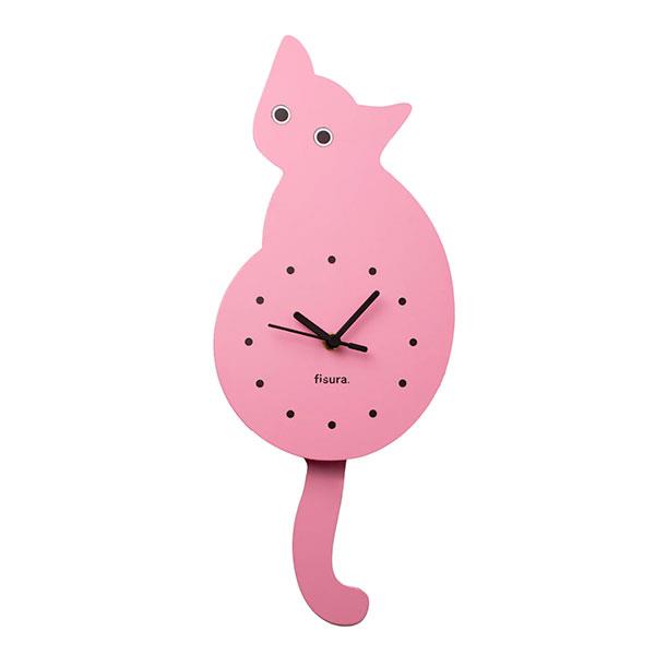 Reloj péndulo gato rosa | FIS104
