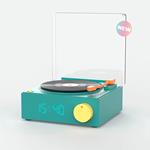 Altavoz bluetooth despertador tocadiscos azul | MOB006