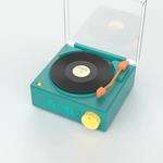 Altavoz bluetooth despertador tocadiscos azul | MOB006