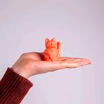 Mini Gato de la suerte solar naranja | DON039