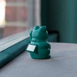 Mini Gato de la suerte solar verde | DON038