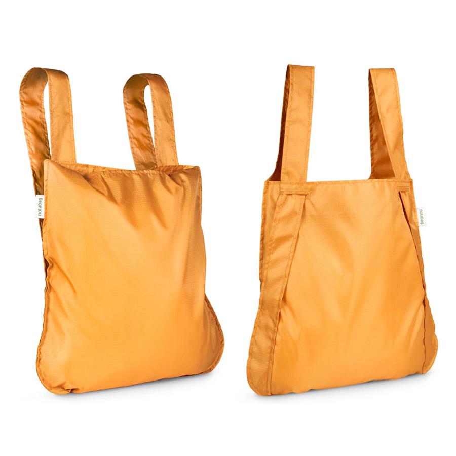 Bolsa + Mochila reciclada mostaza | NOT023