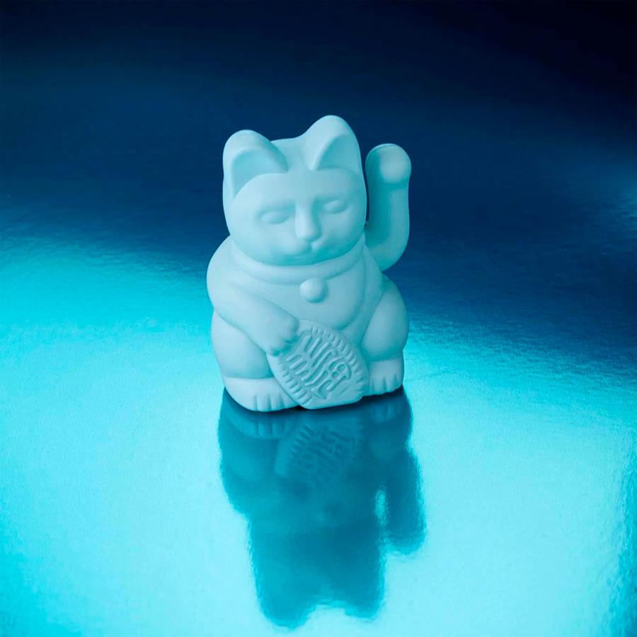 Mini Gato de la suerte solar azul | DON037
