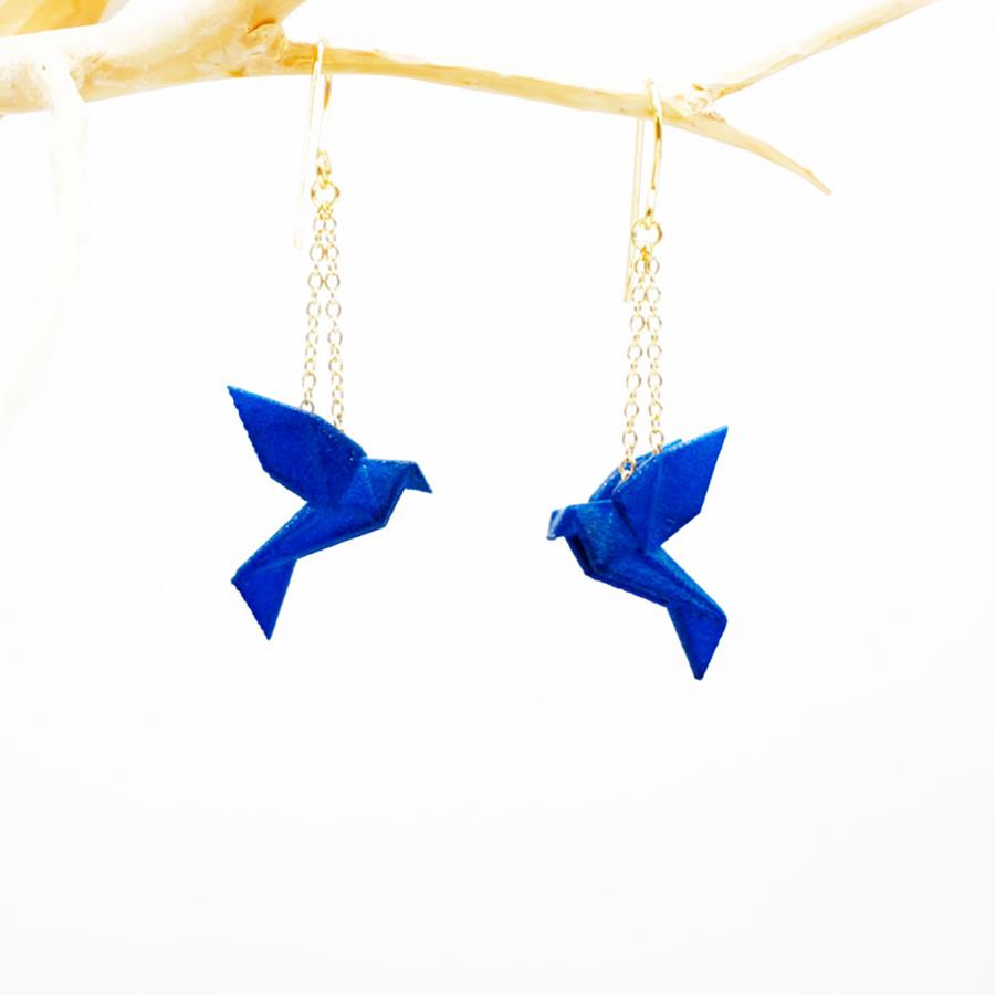 Pendientes colibríes azules | TOC001