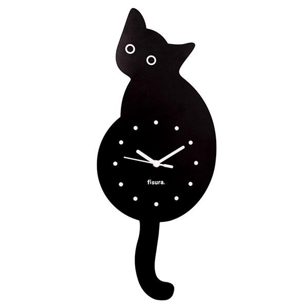 Reloj péndulo gato negro | FIS108