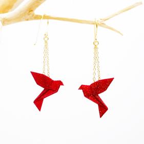 Pendientes colibríes rojos | TOC009