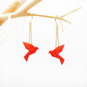 Pendientes colibríes naranjas | TOC004