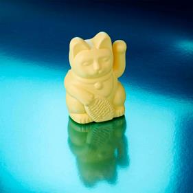 Mini Gato de la suerte solar amarillo | DON040