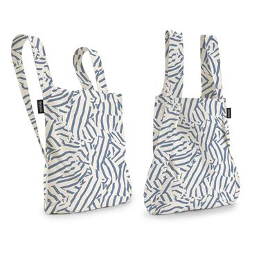 Bolsa + Mochila rayas azules | NOT020